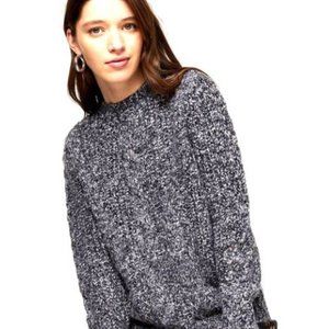 NEW TOPSHOP Black Vertical Cable Crew Sweater